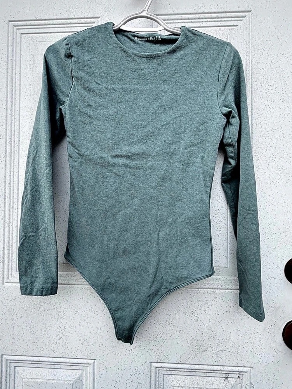 Abercrombie & Fitch Long-Sleeve Cotton-Blend Seamless Fabric Crew Bodysuit